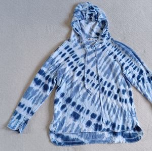 Tie Dye Hoodie. Blue and White Pullover